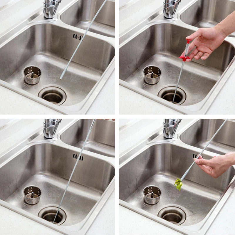 60CM Flexible Long Reach Grabber Tool with Four Claws and Spring Grip for Sewer Hair Dredging