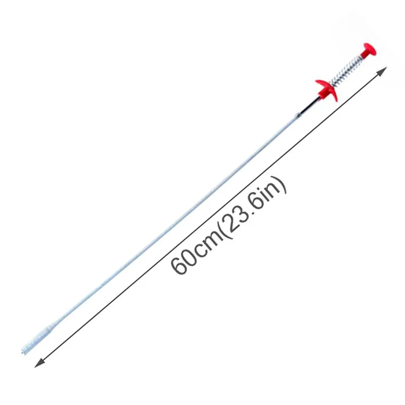60CM Flexible Long Reach Grabber Tool with Four Claws and Spring Grip for Sewer Hair Dredging