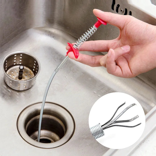 60CM Flexible Long Reach Grabber Tool with Four Claws and Spring Grip for Sewer Hair Dredging